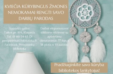 Kviečiame rengti darbų parodas Pempininkų bibliotekoje