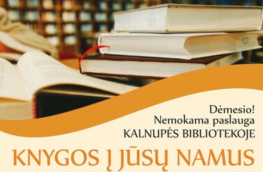 Nauja Kalnupės bibliotekos paslauga „Knygos į Jūsų namus“